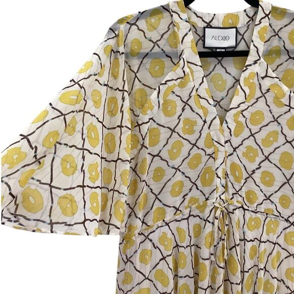 Alexis Sania Handkerchief Dress In Yellow And White Flowy Size Small - Picture 5 of 13